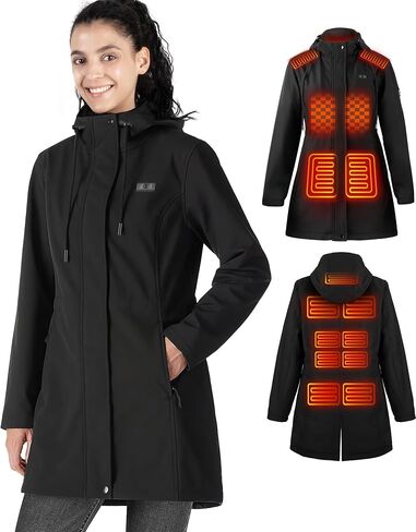 Heated Jackets for Women,15 Heat Zone Women's Heated Jacket with Bαtterγ Pack, Lightweight Softshell Jacket(M) in Saudi Arabia