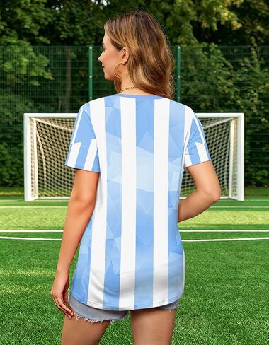 Maisolly Soccer Cup 2026 Women's Short Sleeve Graphic V-Neck Top T-Shirt in Saudi Arabia