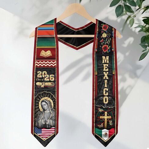 Mexican Flag Graduation Sash, Mexican Stole, Graduation Sash Mexico 2026 in Saudi Arabia
