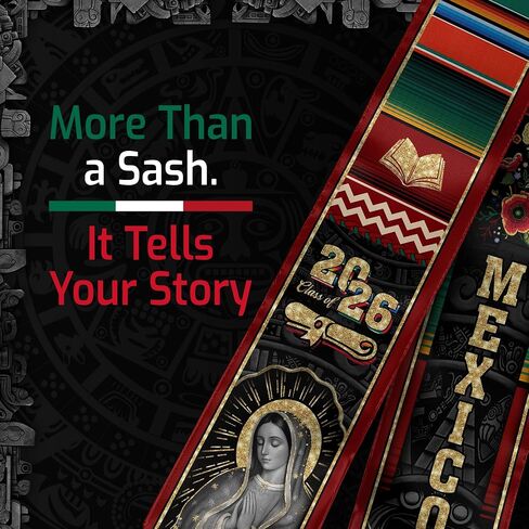 Mexican Flag Graduation Sash, Mexican Stole, Graduation Sash Mexico 2026 in Saudi Arabia