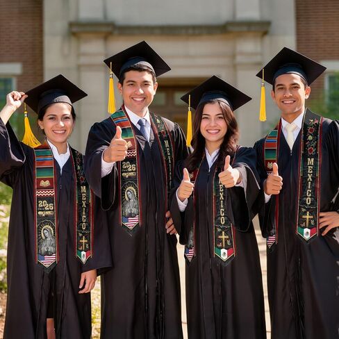 Mexican Flag Graduation Sash, Mexican Stole, Graduation Sash Mexico 2026 in Saudi Arabia