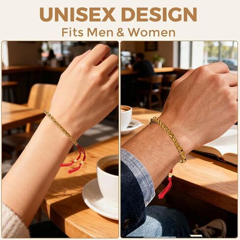 Tibetan Red Copper Beads String Bracelet, Handmade Braided Cotton String Tibetan Copper Bracelet, Polished Copper Beads Tibetan Bracelet, Adjustable Unisex Copper Bracelet Gift for Women and Men, Includes Gift Box in Kuwait