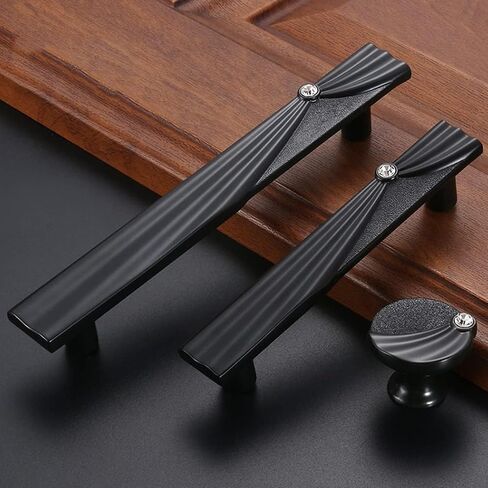 Cabinet Pulls Black zinc Alloy Furniture Handle, European Cabinet Drawer 2 Pieces in Kuwait