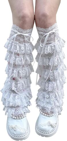 Trimmed Leg Sleeves with Drawstring Ribbon and Star Pattern Comfortable and Breathable Warmers for Girls in Kuwait