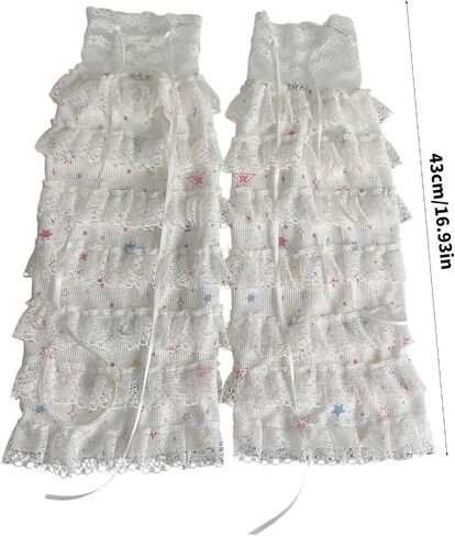 Trimmed Leg Sleeves with Drawstring Ribbon and Star Pattern Comfortable and Breathable Warmers for Girls in Kuwait