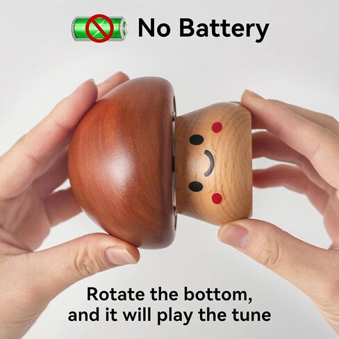 Cute Mushroom Wind-Up Music Box You are my sunshine Wood Mechanical Music Vintage Cottagecore Decor Ornament healing Gift for women,Birthday, Christmas,Valentine's Day,Mother's day Home Decoration in Saudi Arabia