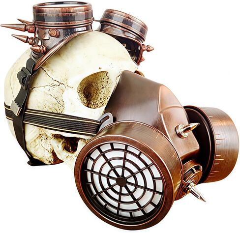 Ulalaza Steampunk Gas Goggles Mask Retro Gothic Punk Zombie Soldiers Skull Mask for Halloween Cosplay Props in Saudi Arabia