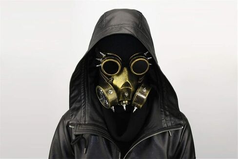 Ulalaza Steampunk نظارات الغاز قناع الرجعية القوطية الشرير غيبوبة الجنود الجمجمة قناع لجميع القديسين تأثيري الدعائم in Kuwait