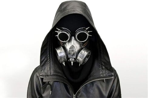 Ulalaza Steampunk نظارات الغاز قناع الرجعية القوطية الشرير غيبوبة الجنود الجمجمة قناع لجميع القديسين تأثيري الدعائم in Kuwait