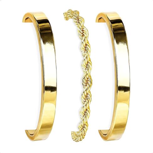 HERIER Gold Bracelets for Women 18k Gold Plated Bracelet Stack Bangle Cuff Bracelet Set for Women Non Tarnish Beaded/Paperclip/Cuban Link Chain Bracelets Jewelry for Women Trendy in Saudi Arabia