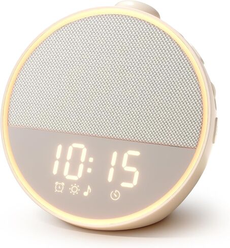 Sound Machine, Alarm Clock, Night Light, Screen-Free Sleep Routine | 30 Sounds, 10 Gentle Alarms, Sleep Timer, White Noise Machine for Sleep, Adults, Bedroom, Nightstand, Office, Travel(Cream) in Kuwait