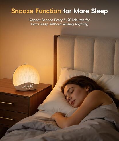 ecozy Sunrise Alarm Clock, White Noise Machine, Sound Machine for Bedroom, Wake Up Light with BT Speaker, 26 Sleep Sounds, 17 Night Lights, Dimmable Digital Clock for Adults, Kids in Kuwait