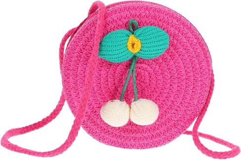 minkissy Girls Straw Purse Cute Crossbody Bag Floral Design for Boys and Girls for Outings and Vacations and Sustainable Woven Material in Kuwait