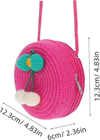 minkissy Girls Straw Purse Cute Crossbody Bag Floral Design for Boys and Girls for Outings and Vacations and Sustainable Woven Material in Kuwait
