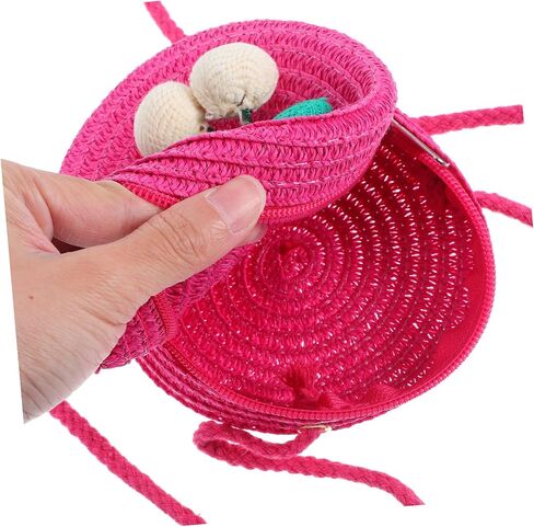 minkissy Girls Straw Purse Cute Crossbody Bag Floral Design for Boys and Girls for Outings and Vacations and Sustainable Woven Material in Kuwait