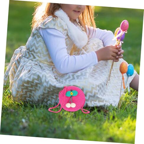 minkissy Girls Straw Purse Cute Crossbody Bag Floral Design for Boys and Girls for Outings and Vacations and Sustainable Woven Material in Kuwait