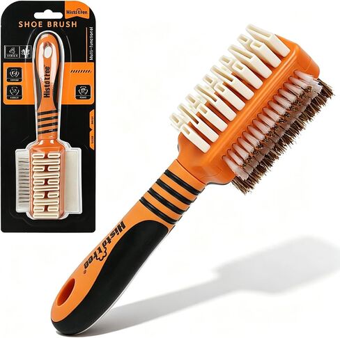 Suede&Nubuck 4-Way Leather Brush Cleaner Orange 4-in-1 Suede Brush and Eraser Suede Cleaning Brush Horsehair Shoe Brush Copper Wire Shoe Brush for Suede Nubuck Shoes Boots Birkenstocks in Kuwait