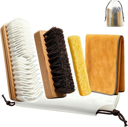 4Pcs Suede Brush and Eraser Set for Shoe Cleaning | Nubuck Boot Care, Suede Jacket Care in Saudi Arabia