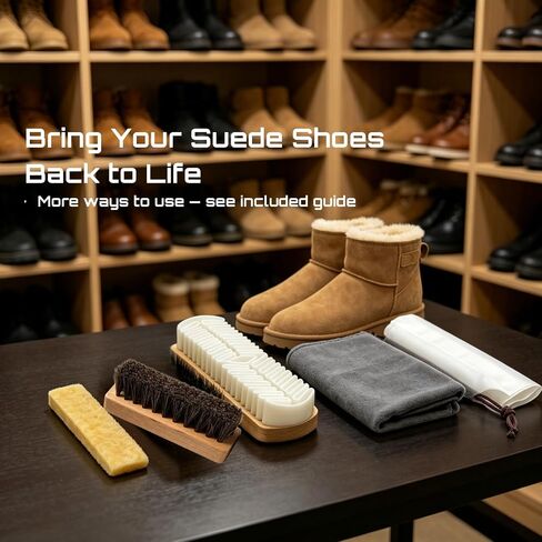 4Pcs Suede Brush and Eraser Set for Shoe Cleaning | Nubuck Boot Care, Suede Jacket Care in Saudi Arabia
