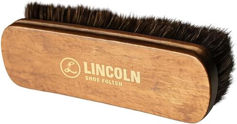 Lincoln Horsehair Shoe Shine Brush – 100% Genuine Horsehair Bristles & Ergonomic Concave Wood Handle – Premium Shine Brush for Leather Shoes, Boots & Accessories in Kuwait
