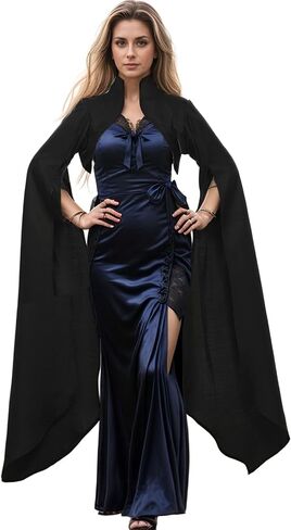 Women's Gothic Bolero Shrug, Bell Sleeves Crop Tops Victorian Cape Witch Vampire Cosplay in Kuwait