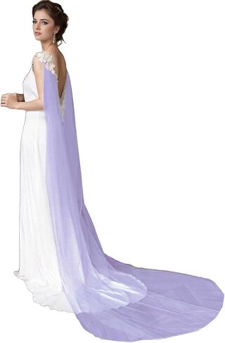 Wedding Cape for Bride,Tulle Cape Veil Floor Length Veil Cloak for Wedding Dress in Saudi Arabia