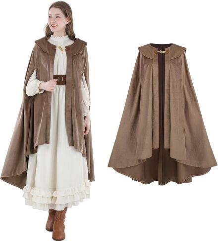 Medieval Cloak Women Long Renaissance Cloak Cape Warm Halloween Costume in Saudi Arabia