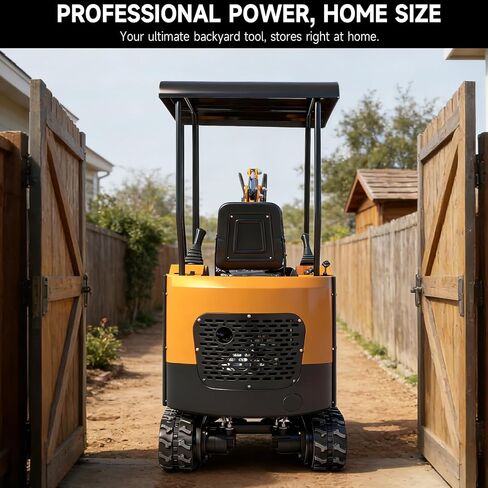 MS06 0.6 Ton Mini Excavator 9.3 HP Gas Engine with Side Swing Boom, Thumb Clamp, Rake, Ripper, Narrow Bucket, Digger Machine for Backyard Landscaping Garden Tight Spaces Construction in Saudi Arabia