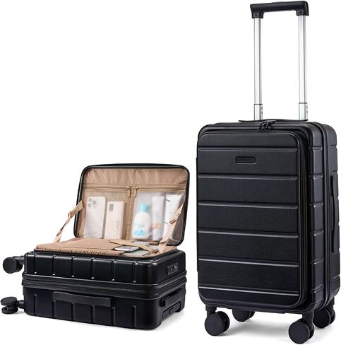 LOVEVOOK Carry On Luggage 22x14x9 Airline Approved with Spinner Wheels, 20 Inch Small Carry On Suitcase with TSA Lock, Expandable Hard Shell Suitcases for Men Women in Kuwait