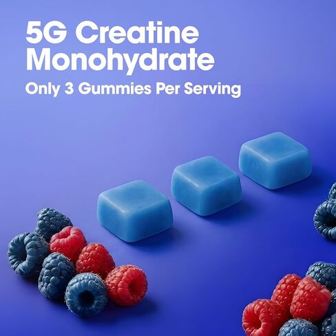 Optimum Nutrition Creatine Monohydrate Gummies, Blue Raspberry Flavor, 105 Count, 35 Servings, 5g Creatine per Serving (Packaging May Vary) in Saudi Arabia