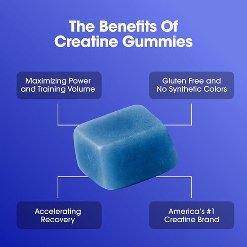 Optimum Nutrition Creatine Monohydrate Gummies, Blue Raspberry Flavor, 105 Count, 35 Servings, 5g Creatine per Serving (Packaging May Vary) in Saudi Arabia