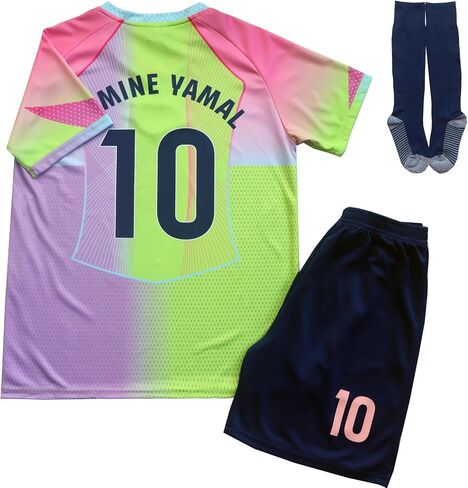 LeenBD #10 Y.Kids Soccer Jersey Shirts Football Futbol Socks Set Youth Sizes in Kuwait