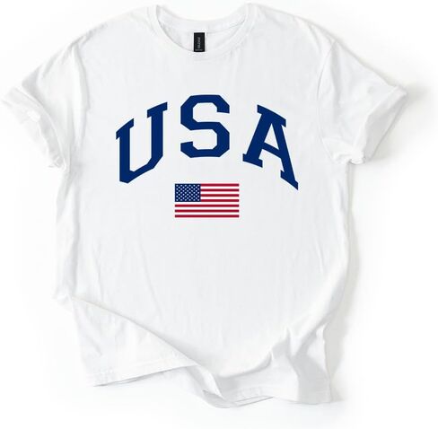 USA Patriotic Graphic T Shirt Independence Day American Flag July Fourth Unisex Tee in Kuwait
