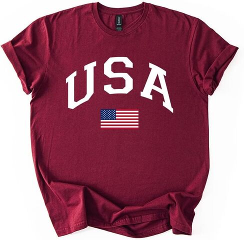 USA Patriotic Graphic T Shirt Independence Day American Flag July Fourth Unisex Tee in Kuwait
