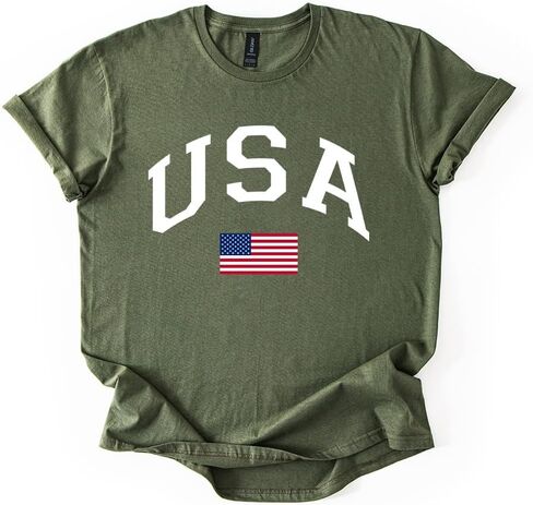 USA Patriotic Graphic T Shirt Independence Day American Flag July Fourth Unisex Tee in Kuwait