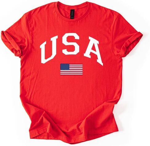 USA Patriotic Graphic T Shirt Independence Day American Flag July Fourth Unisex Tee in Kuwait