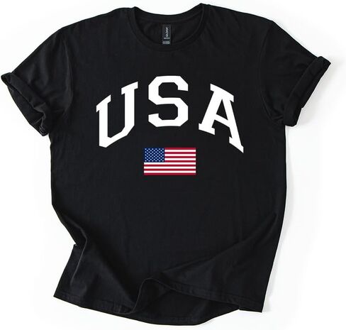 USA Patriotic Graphic T Shirt Independence Day American Flag July Fourth Unisex Tee in Kuwait