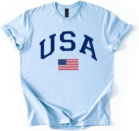 USA Patriotic Graphic T Shirt Independence Day American Flag July Fourth Unisex Tee in Kuwait