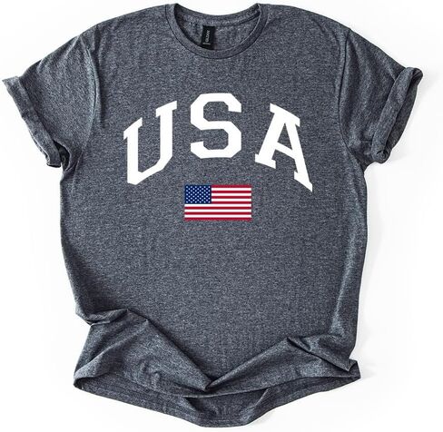 USA Patriotic Graphic T Shirt Independence Day American Flag July Fourth Unisex Tee in Kuwait