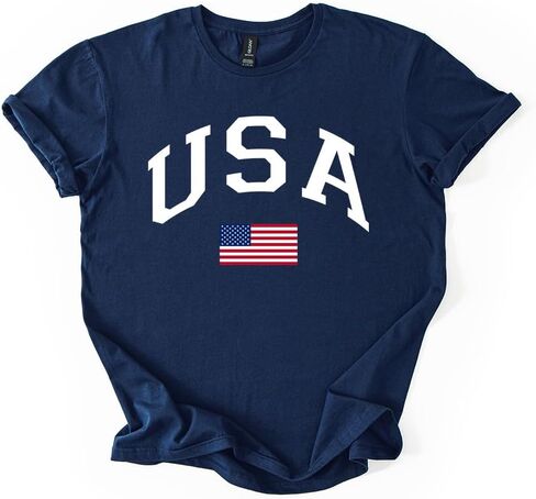 USA Patriotic Graphic T Shirt Independence Day American Flag July Fourth Unisex Tee in Kuwait