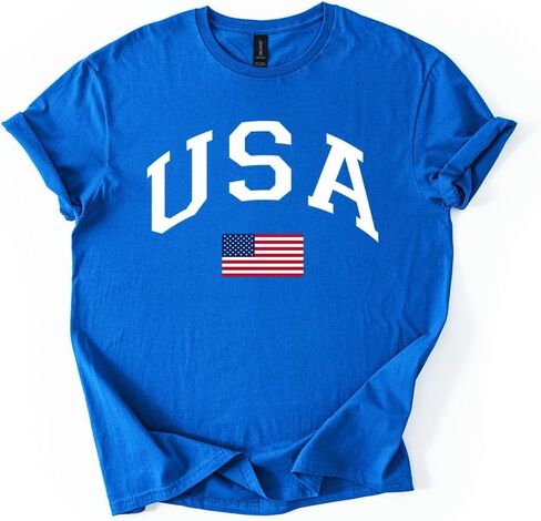 USA Patriotic Graphic T Shirt Independence Day American Flag July Fourth Unisex Tee in Kuwait
