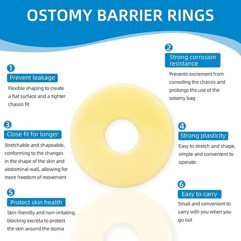Ostomy Barrier Rings, Ostomy Supplies, Moldable Barrier Rings with 2mm Medical Grade Hydrocolloid Better Seal for Ostomy Bag Leak Prevention in Saudi Arabia