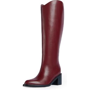 Modatope Knee High Boots for Women 2024, Black Fall Boots Tall Pointed Toe Chunky Heel, Block Heel Womens Side Zipper Winter Size 7.5 in Saudi Arabia