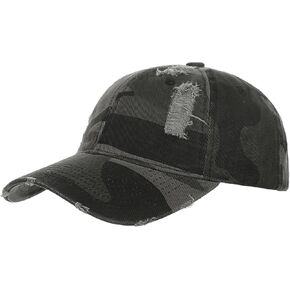 Kids Boys Camo Baseball Hat Adjustable Vintage Distressed Trucker Cap Washable Cotton Beach Tennis Visor Sun Hat Age 5-12 in Kuwait