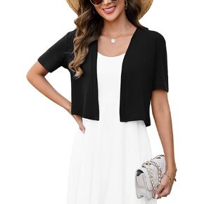 Short Sleeve Bolero Shrug Sweater Open Front Cropped Cardigan Lightweight Knit Soft 2026 in Saudi Arabia