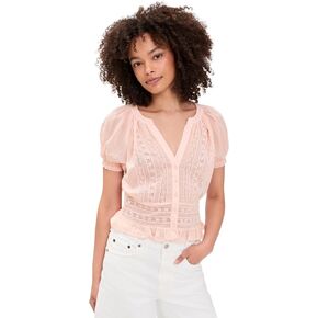 alice + olivia Women's Kathryn Lace Trim Blouse in Kuwait