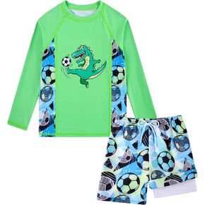 ALISISTER Boys Swim Set with Swim Trunks Size 7-12 Kids Qiuck Dry Rash Guard Swimsuits in Saudi Arabia