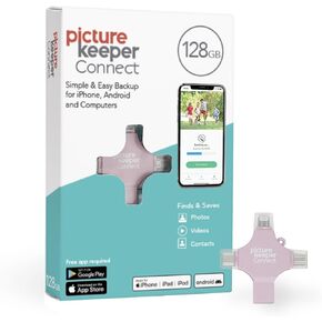 Picture Keeper Connect for iPhone, Android, USB-C, PC & Mac - 256GB USB Backup for Photos, Videos, Contacts, Flash Drive Memory Backup, External Storage Thumb Drive - 256GB, Pink in Kuwait