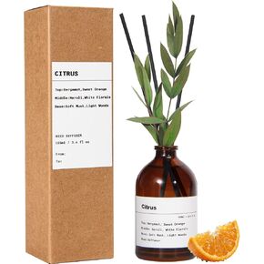 Reed Diffuser Set, Citrus Scent, 3.4 fl oz, Home Fragrance Reed Diffuser for Bathroom & Bedroom Decor in Saudi Arabia