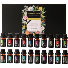 Essential Oils Set, 20 x 10ML Essential Oil Gift for Massage & Diffuser | Humidifiers, Sleep, Refreshing, Cars & Home Products, Eucalyptus, Lavender, Peppermint, Tea Tree More Aromatherapy Oil in Saudi Arabia